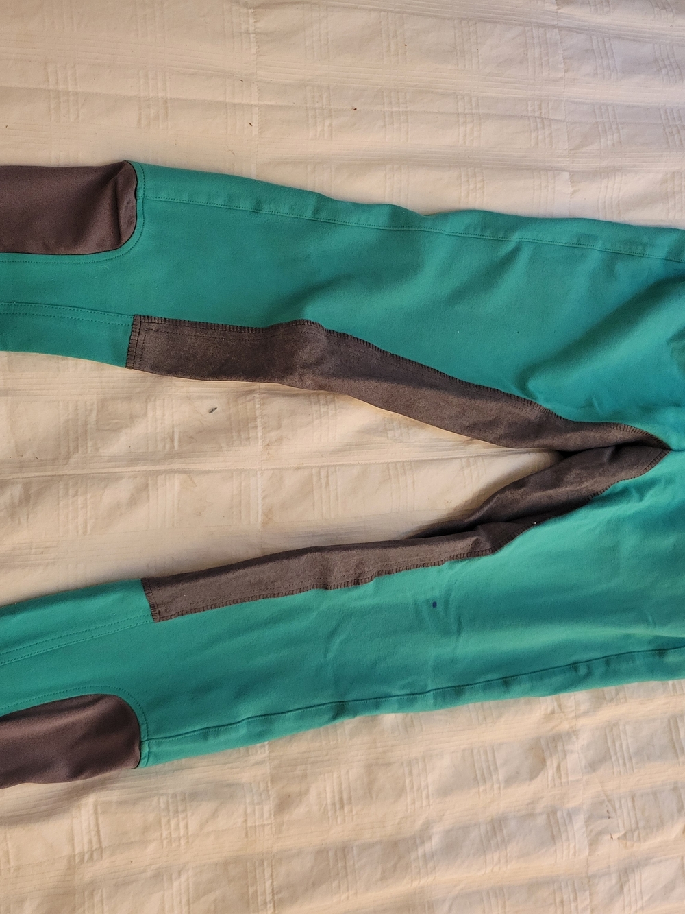 Annie's  Teal And Grey Full Seat Breeches with A Little Bling